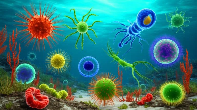 Early Oceans Reveal Hidden Origins of Complex Life, Challenging Our Understanding of Earth’s Evolution Illustration of the early evolution of complex life forms on Earth.