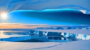 Illustration of the ozone hole over Antarctica showing its fifth smallest size since 1992.