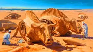 New Fossils Reveal Tiny Sea Cow in Qatar, Hidden for 21 Million Years, Shedding Light on Ancient Marine Life Illustration of ancient sea cow fossils discovered in Qatar, revealing a new species and insights into marine ecosystems.