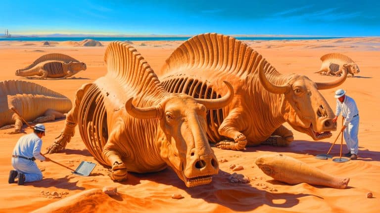 New Fossils Reveal Tiny Sea Cow in Qatar, Hidden for 21 Million Years, Shedding Light on Ancient Marine Life Illustration of ancient sea cow fossils discovered in Qatar, revealing a new species and insights into marine ecosystems.