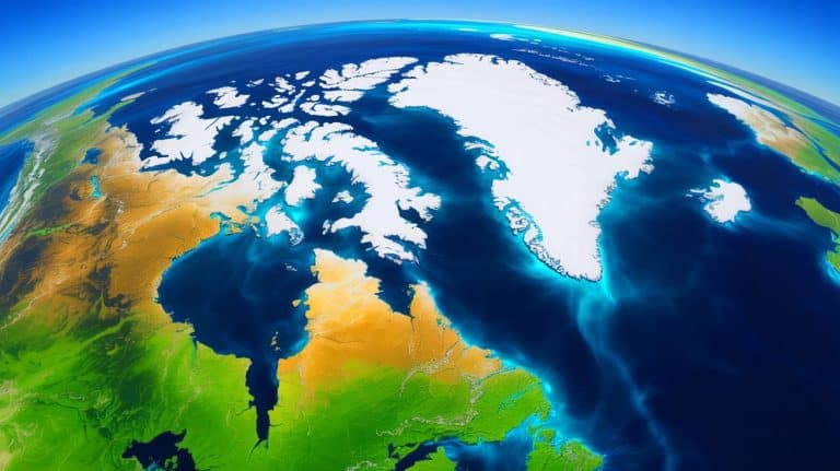 Illustration of the cold spot anomaly south of Greenland caused by a weakening Atlantic Meridional Overturning Circulation.