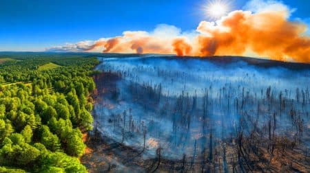 Western U.S. Wildfire Prevention Efforts Backfire, Raising Concerns About Future Fire Management and Community Safety Illustration of the impact of fire suppression and management strategies on forest ecosystems in the western U.S.