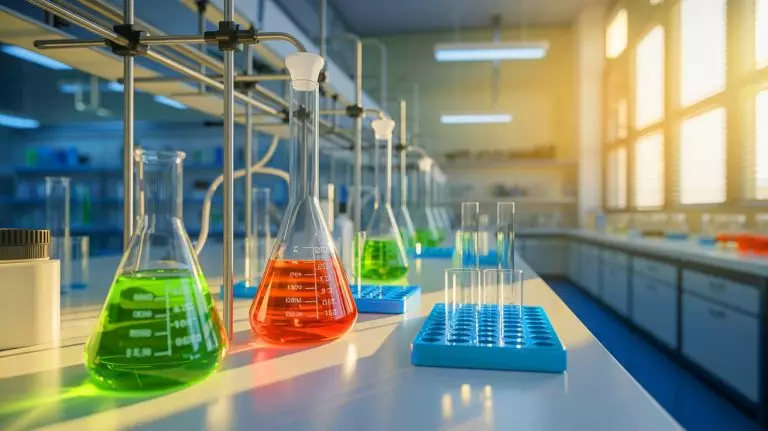 Illustration of artificial photosynthesis process for ammonia production using sunlight, atmospheric nitrogen, and water. Image generated by AI.