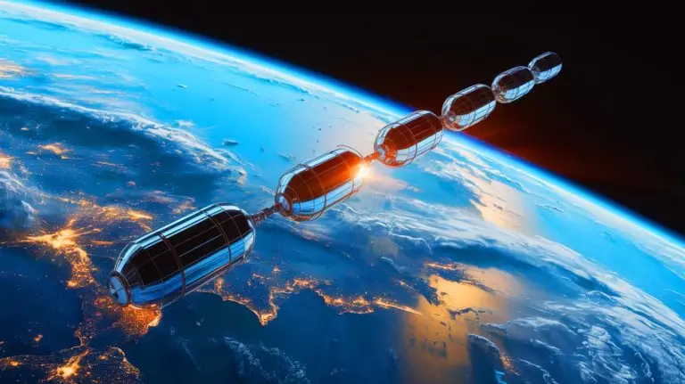 Illustration of China's Chutian satellite constellation in very low Earth orbit. Image generated by AI.